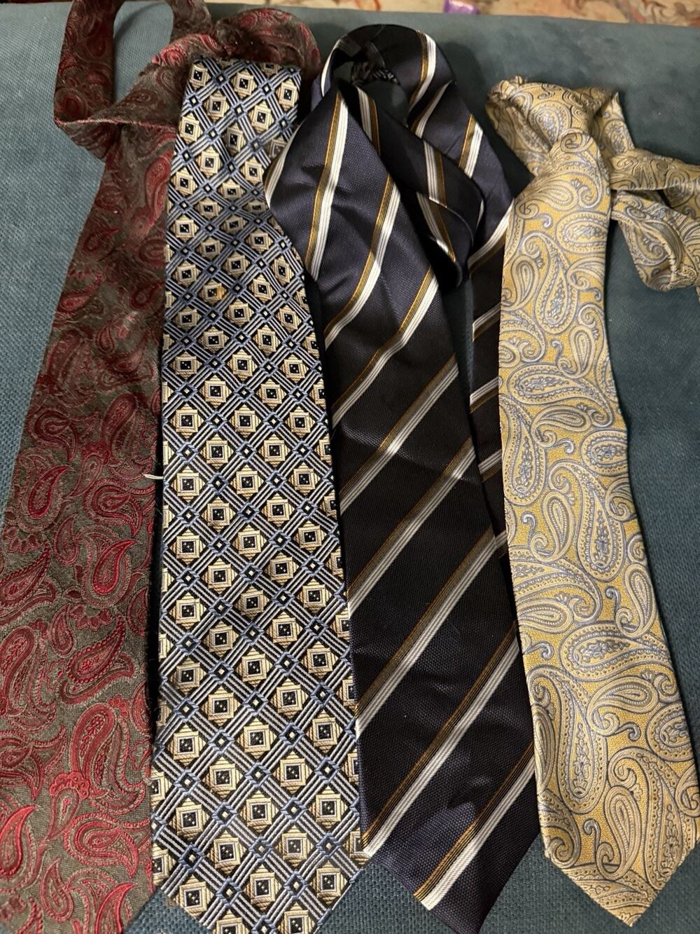 Tasso Elba Pronto Lot Of 4 Uomo Tie Mens Silk Paisley Classic Dress Necktie
